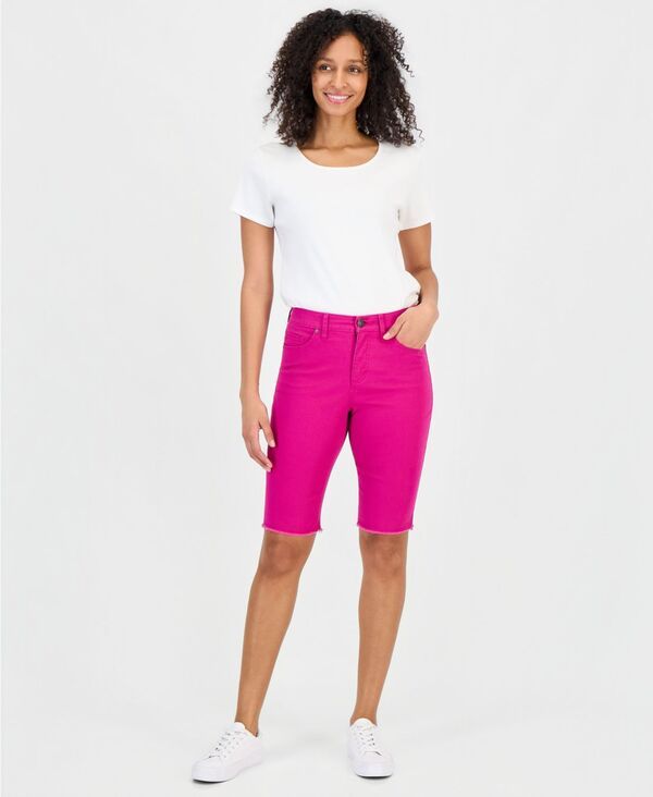 スタイルアンドコー レディース ボトムス デニムパンツ ショートパンツ Style Co Womens MidRise RawEdge Bermuda Jean Shorts Created for Macys Wild Berry Pink ピンク