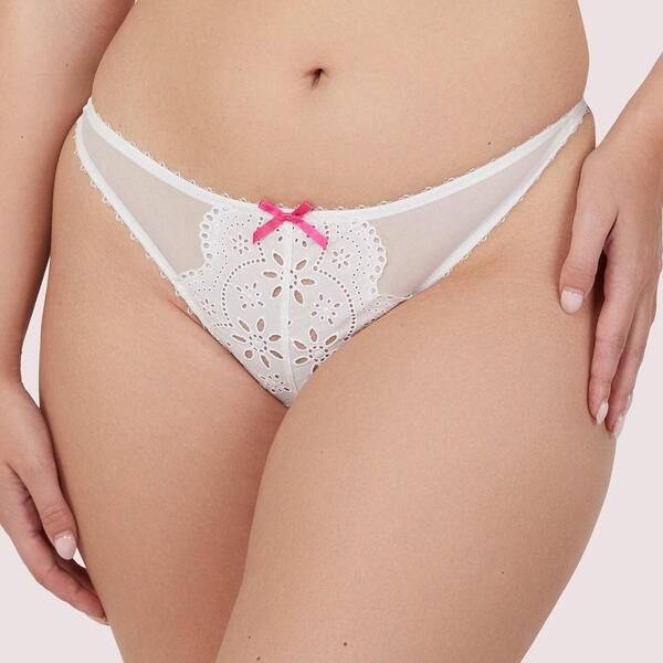 プレイフルプロミス レディース アンダーウェア パンツ Playful Promises Camille White Broderie Thong White ホワイト 10,066円