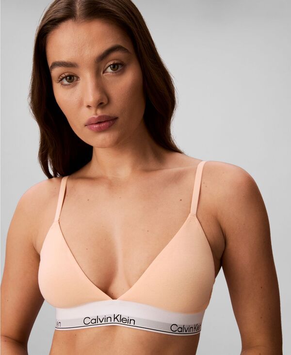 カルバンクライン レディース アンダーウェア ブラジャー コットン Calvin Klein Womens Icon CottonModalightly Lined Triangle Bralette QF8498 Peach Bliss ピーチ