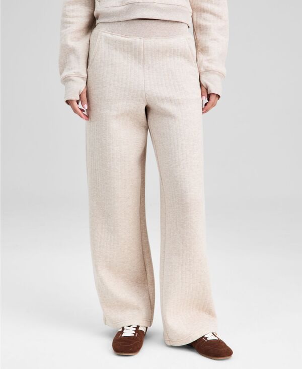 アンドノウディス レディース ボトムス カジュアルパンツ ストレート プチ キルティング スウェットパンツ And Now This Petite Quilted Straight Leg Lounge Sweatpants Macys Exclusive H
