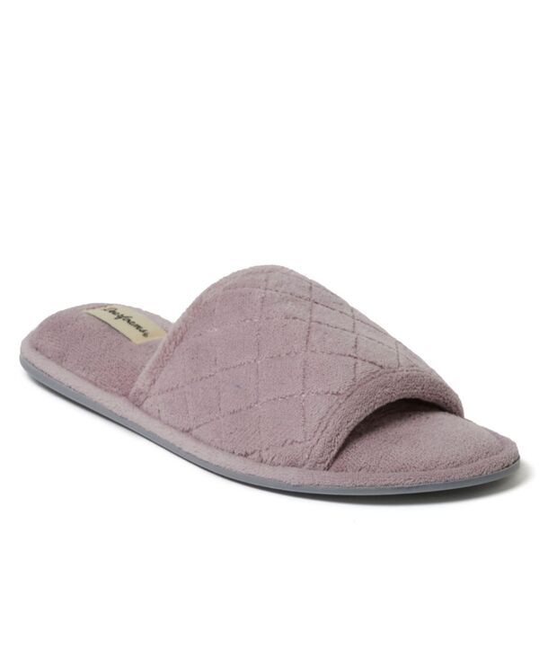 ディアフォームズ レディース シューズ サンダル キルティング パイル Dearfoams Womens Beatrice Quilted Microfiber Terry Slide Slipper Frosted plum プラム