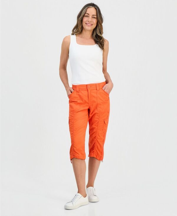 スタイルアンドコー レディース ボトムス カジュアルパンツ プチ キャップ Style Co Petite MidRise Cargo Capri Pants Exclusively at Macys Flamebound