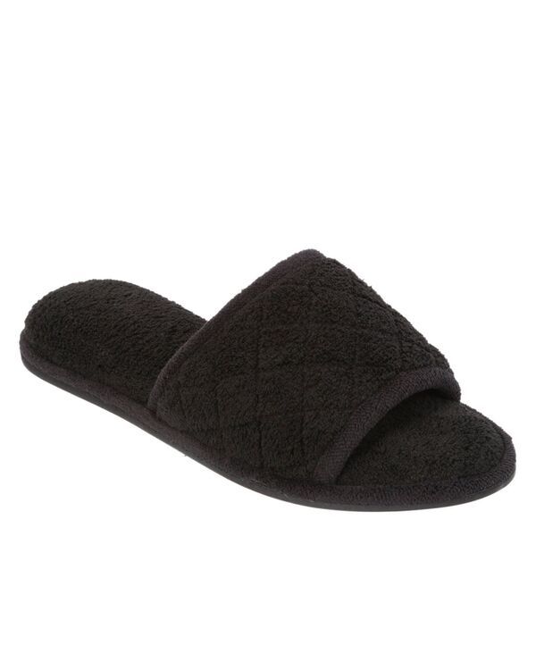 ディアフォームズ レディース シューズ サンダル キルティング パイル Dearfoams Womens Beatrice Quilted Microfiber Terry Slide Slipper Black ブラック 10,245円