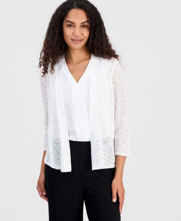 カスパール レディース アウター ニット・セーター カーディガン 長袖 Kasper Womens OpenFront LongSleeve Cardigan Vanilla Ice