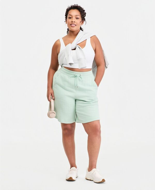 イデオロギー レディース ボトムス ハーフパンツ・ショーツ プラスサイズ ショートパンツ コットン IDeology Plusize CottonBlend PullOn Bermuda Shorts Exclusively at Macys Cameo Gr