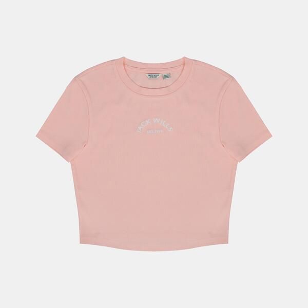 ジャック ウィルス レディース トップス Tシャツ クロップド Jack Wills Cropped Baby Tee Ladies Pink ピンク