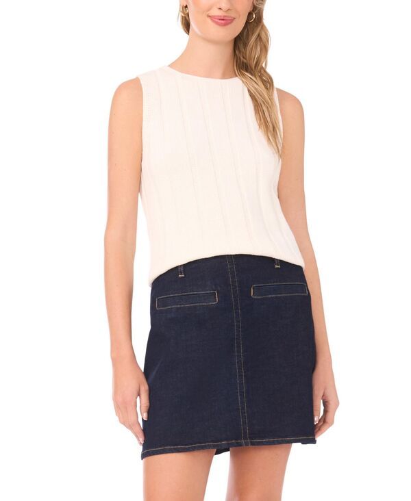 ヴィンスカムート レディース アウター ニット・セーター ノースリーブ Vince Camuto Womensleeveless Tank Sweater Antique White ホワイト