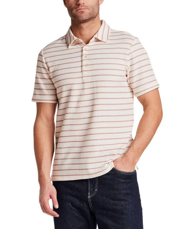 ウェザープルーフ メンズ トップス ポロシャツ パイル 半袖 Weatherproof Vintage MenshortSleeve Terry Striped Polo Shirt Crimson クリムゾン