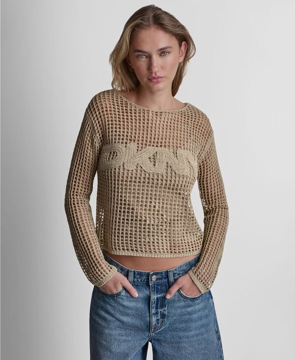 ダナキャランニューヨーク レディース アウター ニット・セーター 長袖 DKNY Jeans Womens LongSleeve Boat Neck Sweater Pebble