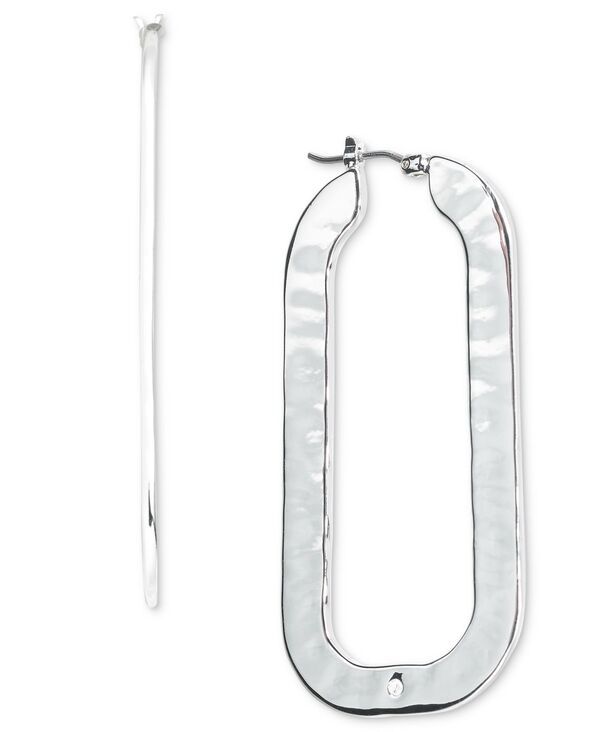 スタイルアンドコー レディース アクセサリー ピアス・イヤリング Style Co GoldTone Hammered Oval Hoop Earrings Exclusively at Macysilver シルバー