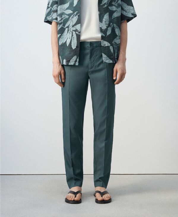 マンゴ メンズ ボトムス カジュアルパンツ MANGO Mens RegularFit Lyocell Pants Forest Green グリーン 23,850円