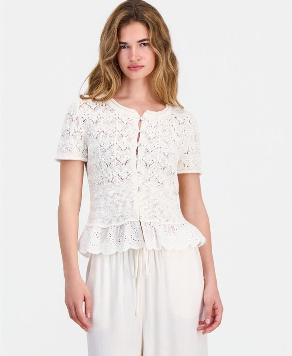 アンドノウディス レディース アウター ニット・セーター プチ カーディガン And Now This Petite ButtonFront Peplum Cardigan Macys Exclusive Calla Lily 12,935円
