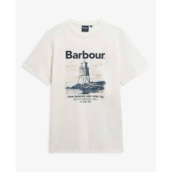 バブアー メンズ トップス Tシャツ Barbour Mens TShirt Whspr Wht WH32
