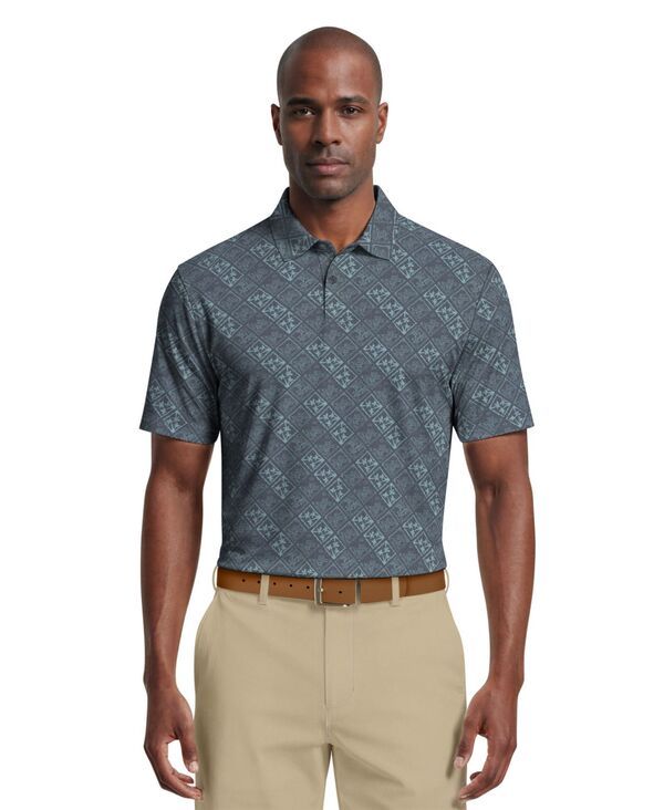 ピージーエーツアー メンズ トップス ポロシャツ プリント PGA TOUR Mens Tropical Argyle Print Golf Polo Shirt Insignia Blue ブルー