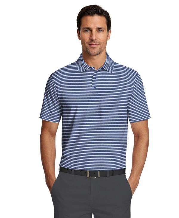 ピージーエーツアー メンズ トップス ポロシャツ PGA TOUR Mens Feeder Stripe Golf Polo Shirt Egyptian Blue ブルー