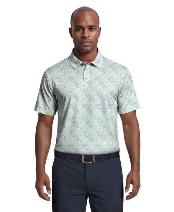 ピージーエーツアー メンズ トップス ポロシャツ プリント PGA TOUR Mens Tropical Argyle Print Golf Polo Shirt Bright White ホワイト