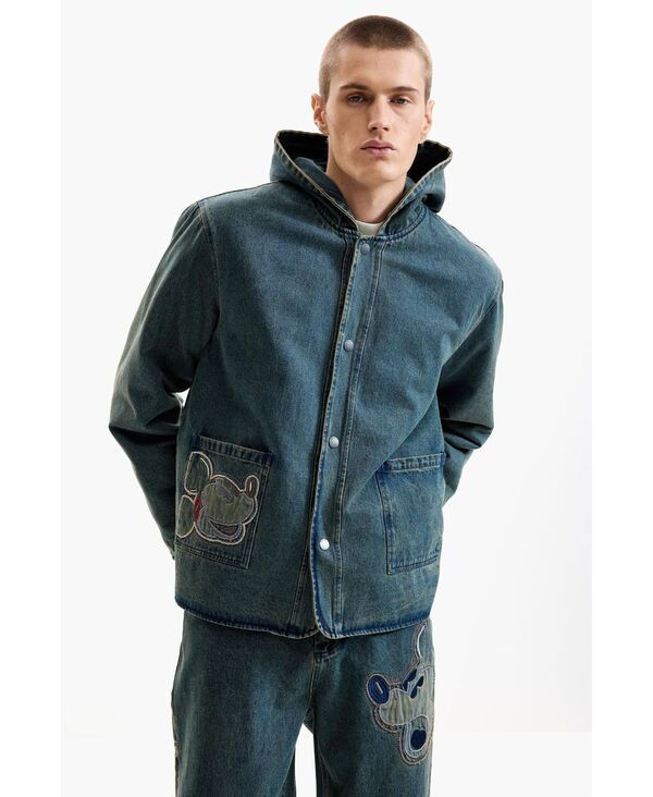 デジグアル メンズ アウター ジャケット・ブルゾン デニム Desigual Mens Reversible Mickey denim jacket Medium blue ブルー