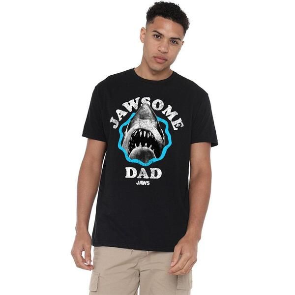 ユニバーサル メンズ トップス Tシャツ Universal Jaws FatherS Day Jawsome Dad TShirt Black ブラック