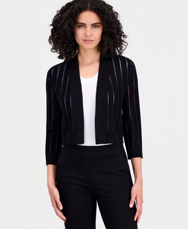 アンクライン レディース アウター ニット・セーター プチ カーディガン Anne Klein Petite OpenFront Cardigan Sweater Anne Black ブラック