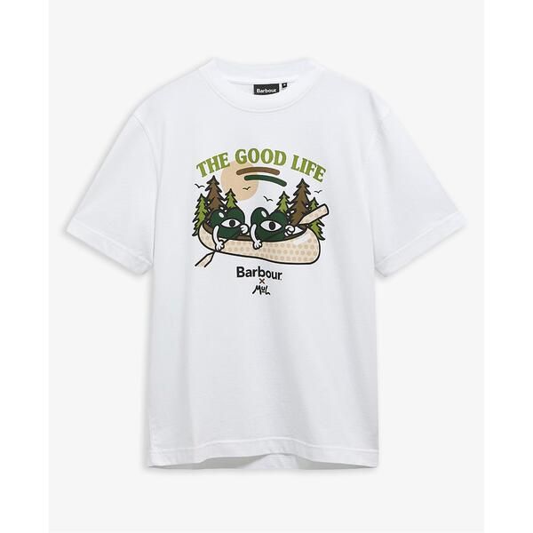 バブアー メンズ トップス Tシャツ Barbour Mens TShirt White WH11 ホワイト
