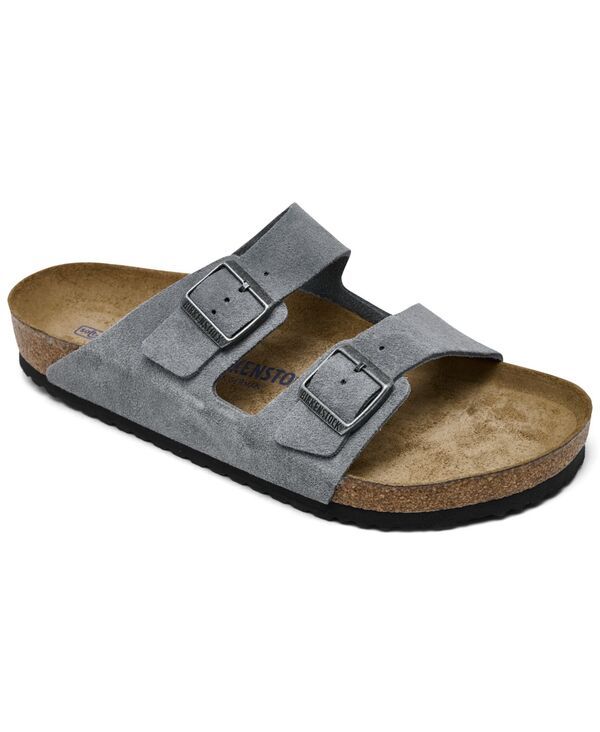 ビルケンシュトック メンズ シューズ サンダル スエード レザー Birkenstock Mens Arizona Suede Leather Soft Footbed Casual Sandals from Finish Line Basalt Gray グ