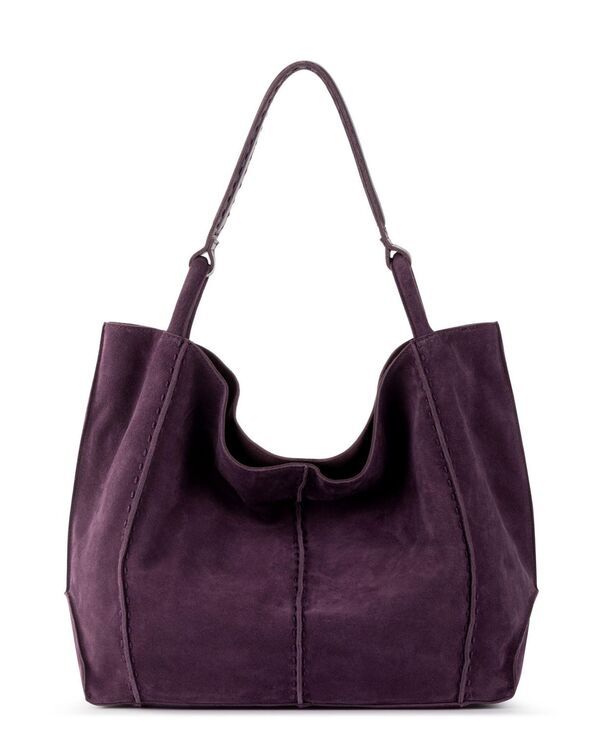 ザサック レディース バッグ レザー The Sak Womens Los Feliz Leather Tote Bag Aubergine Suede オーバージーン