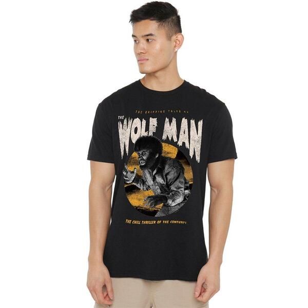 ユニバーサル メンズ トップス Tシャツ Universal Monsters The Wolfman Retro TShirt Black ブラック