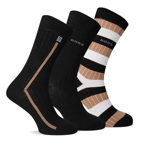 ボス メンズ アンダーウェア 靴下 Boss Mens Fine Rib Crew Socks Black 001 ブラック 6,826円