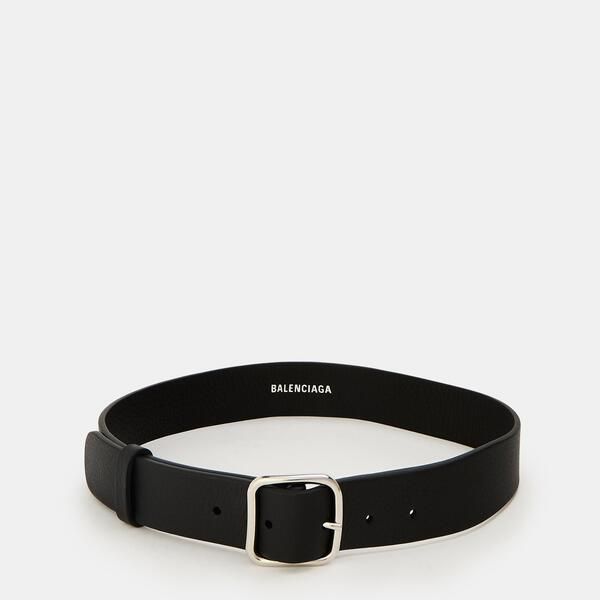 バレンシアガ レディース アクセサリー ベルト レザー Balenciaga Womens Leather Belt NoirL Blanc
