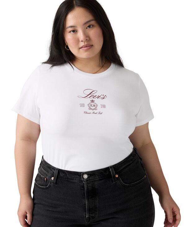 リーバイス レディース トップス Tシャツ プラスサイズ グラフィック Levis Plusize Graphic Rickie TShirtwo Horse Bright White ホワイト