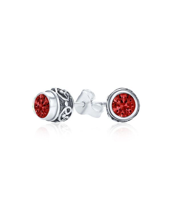 ブリング レディース アクセサリー ピアス・イヤリング Bling Jewelry Boho Bali Tiny Round Stud Earrings Oxidized 925 Sterling Red garnet レッド 9,110円