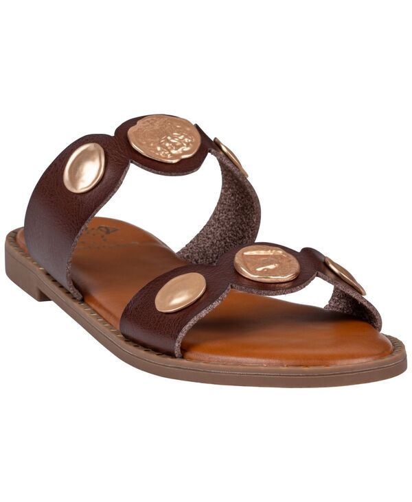 ジーシーシューズ レディースリッポン・ローファー サンダル GC Shoes Womens Nolah Coin SlipOn Flat Sandals Dark Brown ブラウン