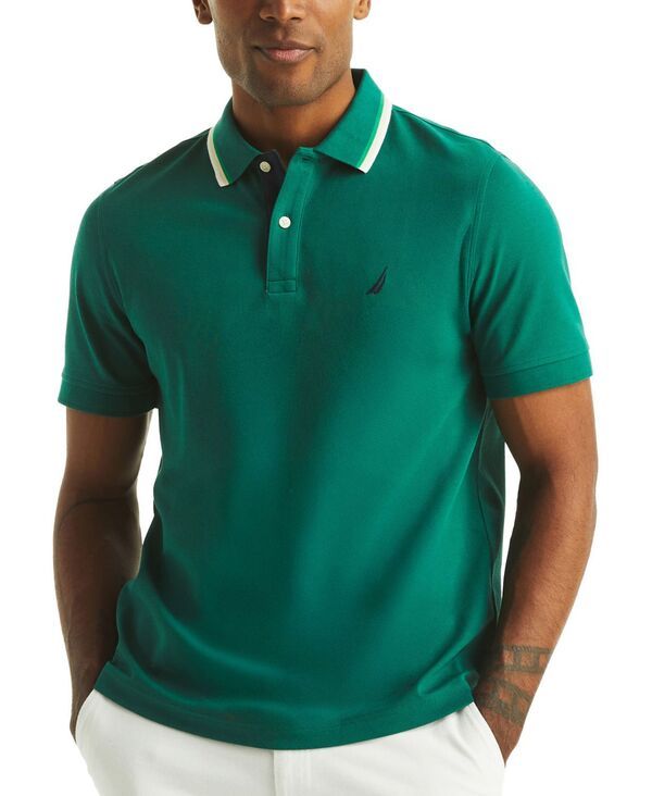 ナウティカ メンズ トップス ポロシャツ Nautica Mens Textured Tipped Collar Polo Shirt Green Leaf グリーン