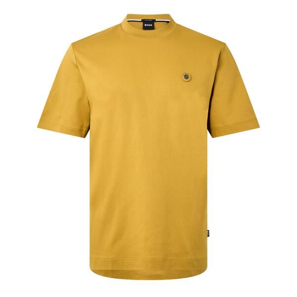 ボス メンズ トップス Tシャツ ミニ ロゴ Boss Mens BOSS BLACK Taut Minimalist Design TShirt with Logo Detail Gold 714 ゴールド