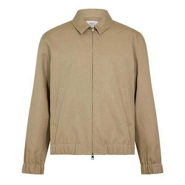 メゾンキツネ メンズ アウター ジャケット・ブルゾン Maison Kitsune Mens Elasticated Zip Blouson Harrington Jacket Concrete Beige ベージュ 58,190円