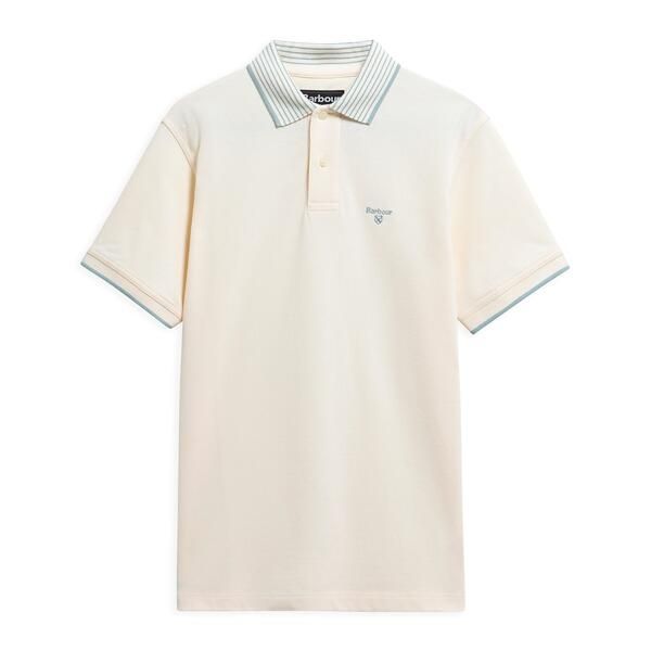 バブアー メンズ トップス ポロシャツ Barbour Menshort Sleeve Polo Shirt Whspr Wht WH32