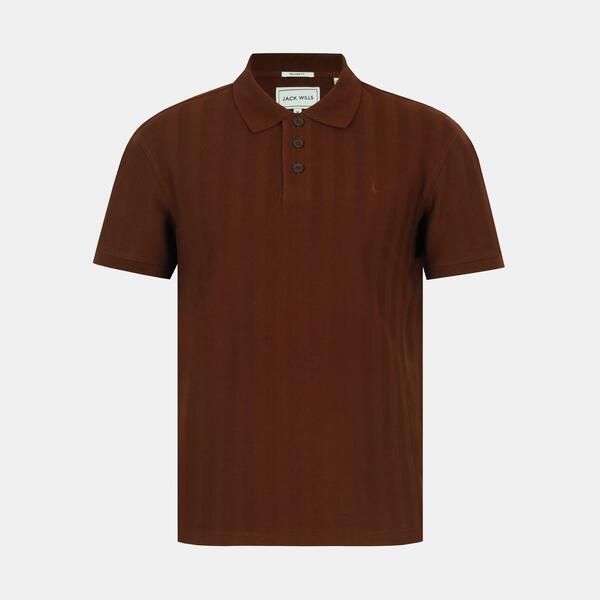 ジャック ウィルス メンズ トップス ポロシャツ コットン Jack Wills Mens Herringbone Cotton Short Sleeve Polo Shirt Chocolate チョコレート