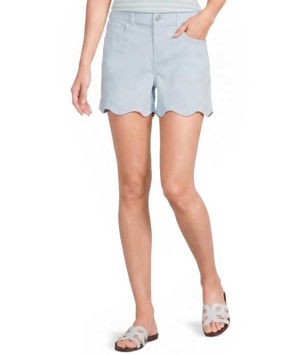 ギブソンアンドラティマー レディース ボトムス ハーフパンツ・ショーツ ショートパンツ Gibson Latimer Perfect Fit Woven Mid Rise Scalloped Hem Shorts Baby Blue ブルー