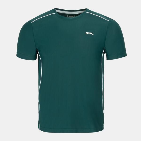 スラセンジャー メンズ トップス Tシャツ Slazenger Mens Tennis Tech Short Sleeve Performance TShirt Forest Green グリーン