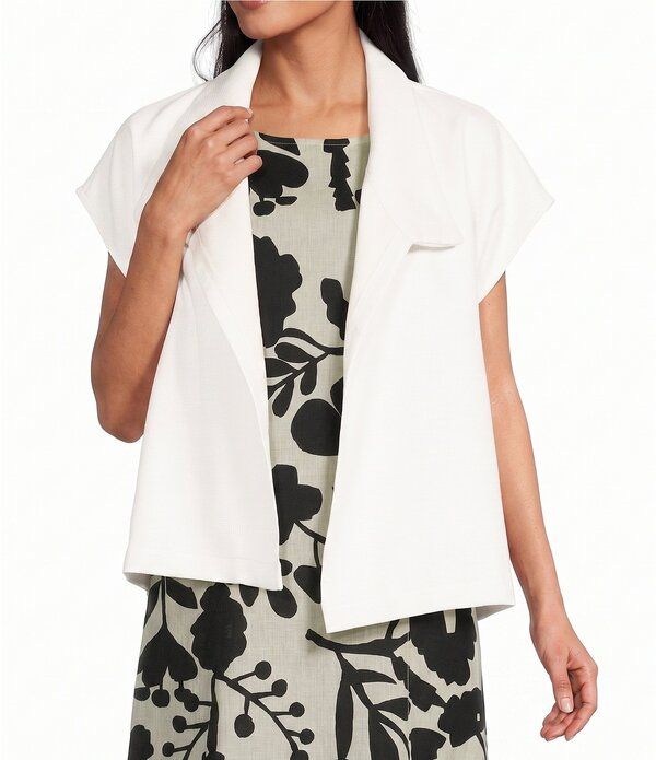 ブライン ウォーカー レディース アウター ベスト モックネック キャップ Bryn Walker Greta Mock Neck Collar Cap Sleevest Bianco
