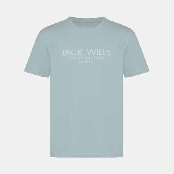 ジャック ウィルス メンズ トップス Tシャツ ロゴ Jack Wills Carnaby Logo Tshirt Mens Light Blue ブルー