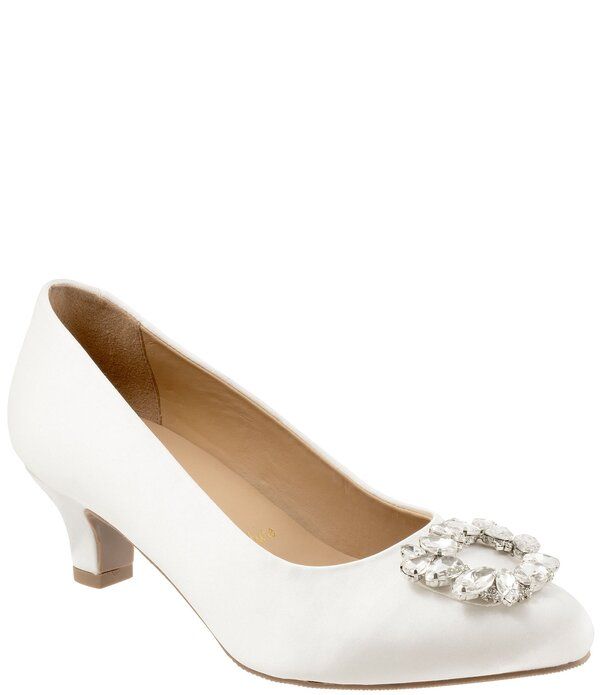 トロッターズ レディース シューズ パンプス サテン Trotters Kate Bridal Jewel Ornament Satin Dress Pumps White ホワイト