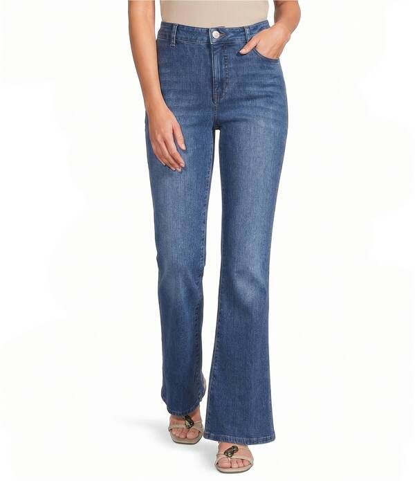 アントニオ メラーニ レディース ボトムス デニムパンツ ストレート ジーンズ Antonio Melani Romy Stretch Denim HighRise Straight Leg Jeans Medium Wash デニム