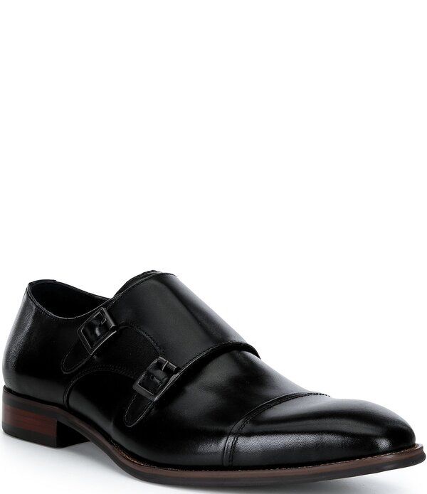 スティーブ マデン メンズ シューズ スリッポン・ローファー モンクストラップ モンク レザー Steve Madden Mens Tidus Leather Double Monk Strap Dresshoes Black ブラック