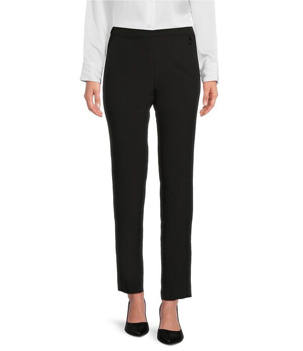 カール ラガーフェルド レディース ボトムス カジュアルパンツ KARLAGERFELD PARISlim Elastic Waistband Flat Front Pant Black ブラック