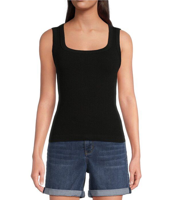 ギブソンアンドラティマー レディース トップス シャツ リブ ノースリーブ ニット Gibson Latimeribbed Knit Scoop Neck Sleeveless Tank Top Black ブラック