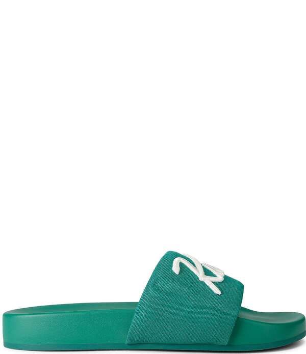 カートジェイガーロンドン メンズ シューズ サンダル Kurt Geiger London Mens Kurts Cabana Script Pool Slide Sandals Green グリーン
