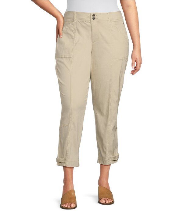 デモクラシー レディース ボトムス カジュアルパンツ プラスサイズ Democracy Plusize Absolution Stretch Utility High Rise Tapered Leg Pantstone ストーン
