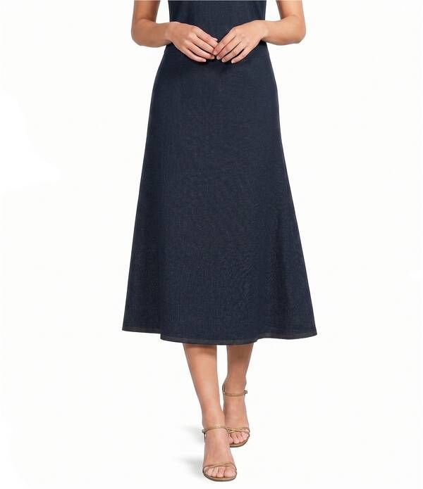 ジュードコーナリー レディース ボトムスカート A ライン ミディ デニム Jude Connally Jeanette Denim ALine Midi Skirt Saddle Navy ネイビー
