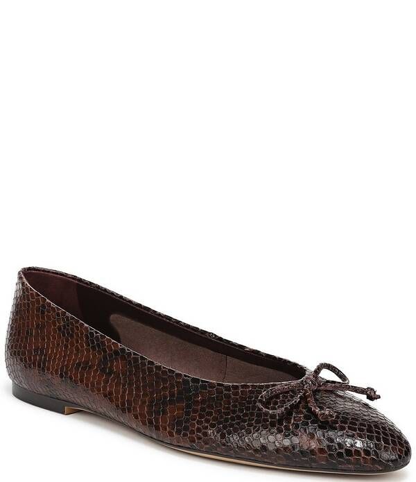 フランコサルト レディース シューズ パンプス プリント レザー Franco Sarto Rosalee Snake Print Leather Ballet Bow Flats Dark Brown ブラウン